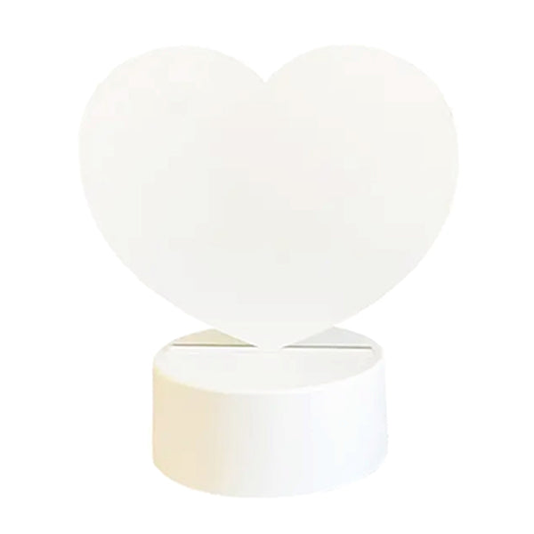 Lampara acrílica de 7 colores para sublimar forma corazón