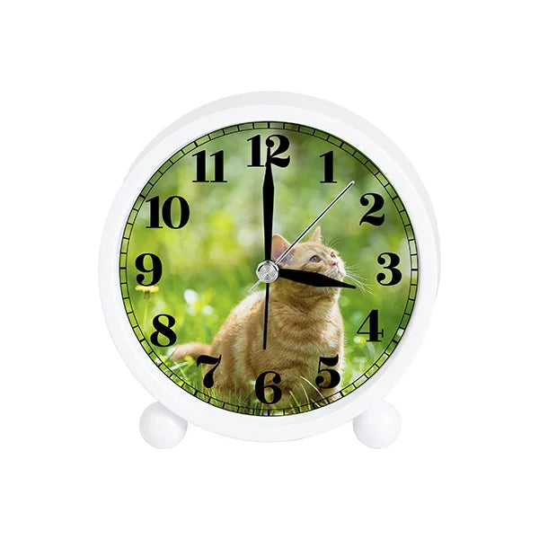 Reloj despertador circular para sublimar (Blanco)