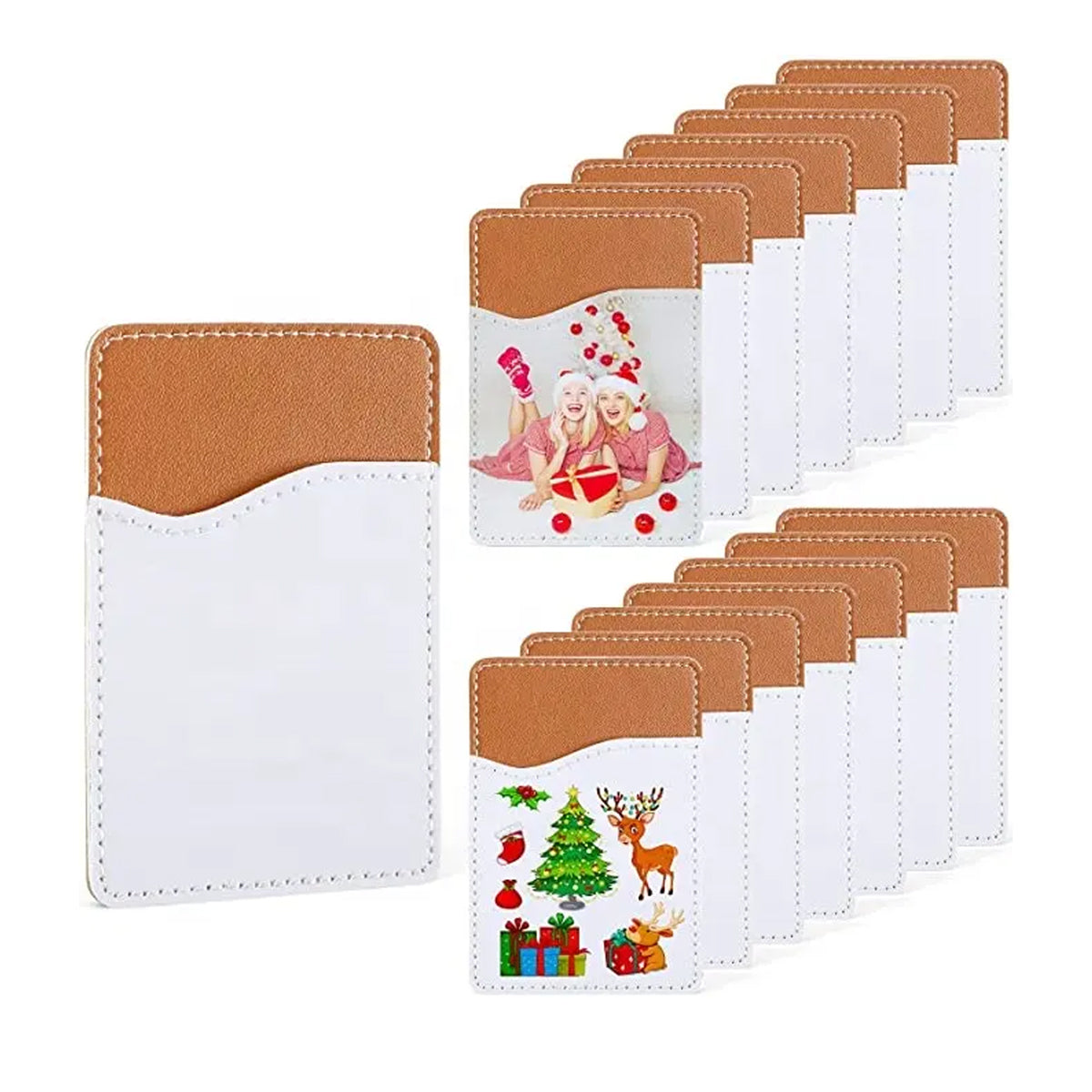 Porta Tarjetas Para Celular Para Sublimar (Negro y Café)