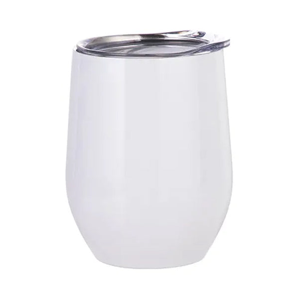 Taza para vino de Acero Blanca 12oz