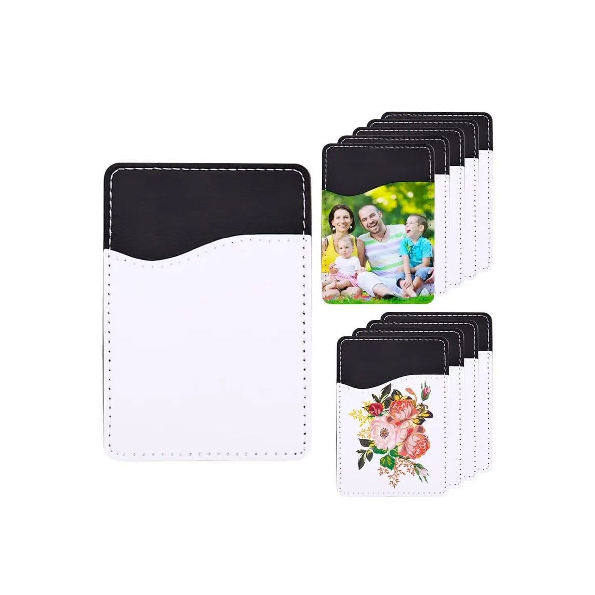 Porta Tarjetas Para Celular Para Sublimar (Negro y Café)