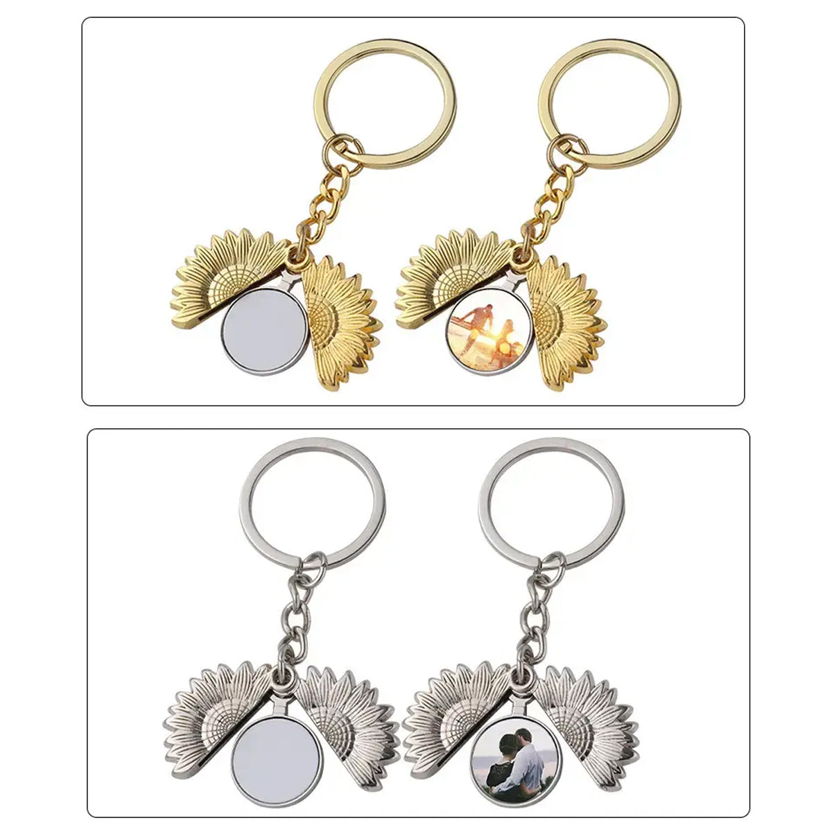 Llavero Girasol para sublimar (Dorado)