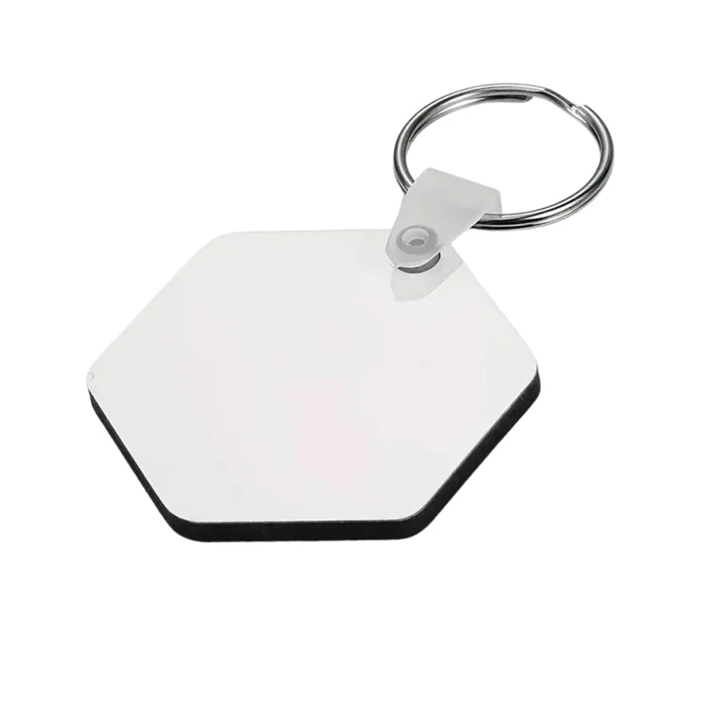 Llavero de MDF Hexágono para sublimar (Ambos lados)