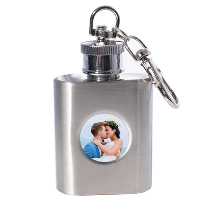 Llavero Mini Petaca para sublimar 1oz (Grabado laser también)