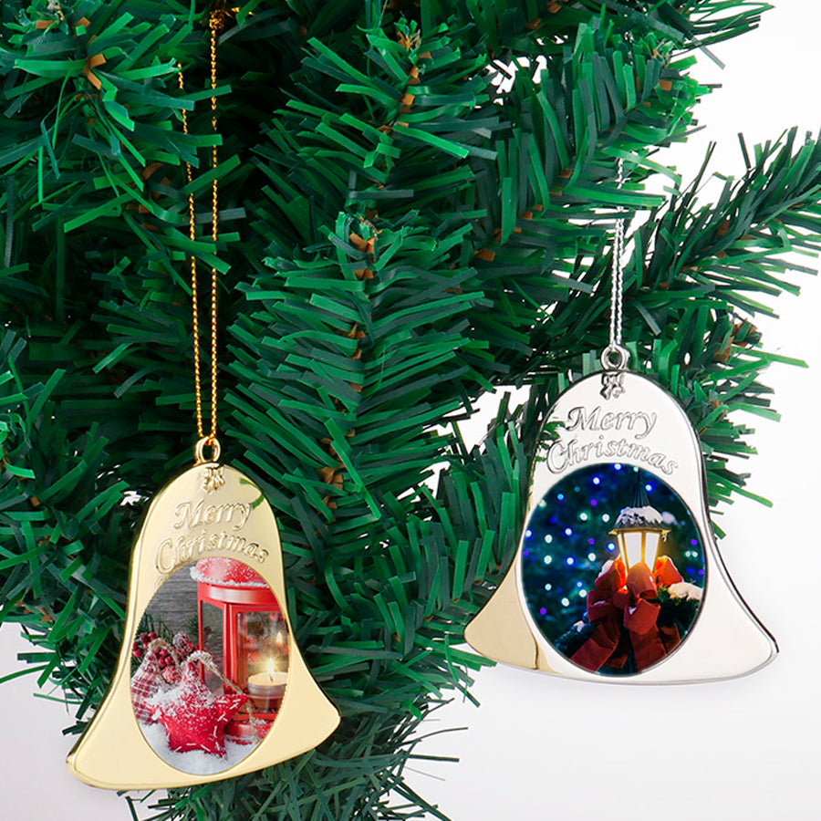 Adorno navideño campana sublimable (Dorado y Plateado)