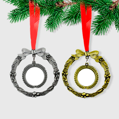 Adorno navideño guirnalda sublimable (Plateado y Dorado)